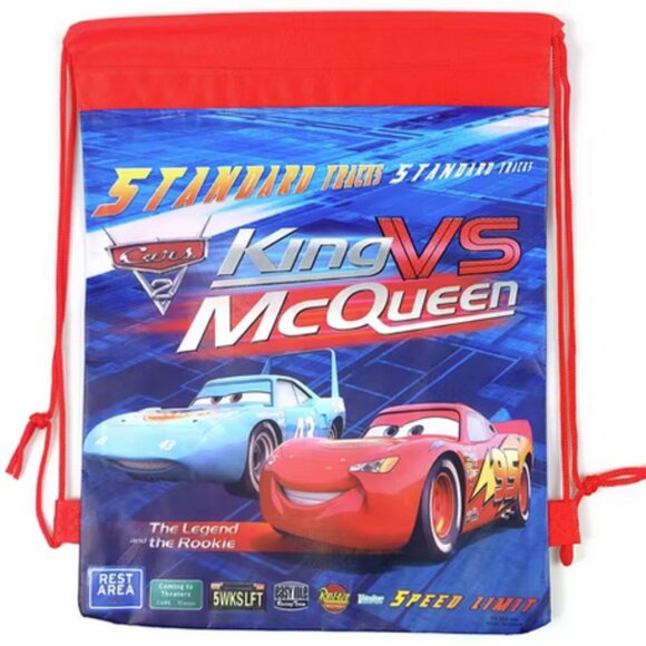Disney Pixar Cars 2 Lightning McQueen Drawstring Tote Bags Party Favors 12 Pcs - Picture 7 of 11